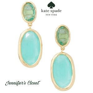 NWT ♠️ Kate Spade Cubic Zirconia Gold-Plated Oval Doble Drop Stud Earrings